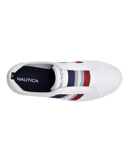 Nautica Women's Bennet 2 Stripe Slip On Sneakers